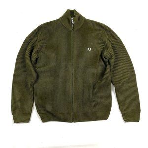 Fred Perry Mens Thick Sweater Jacket Size L